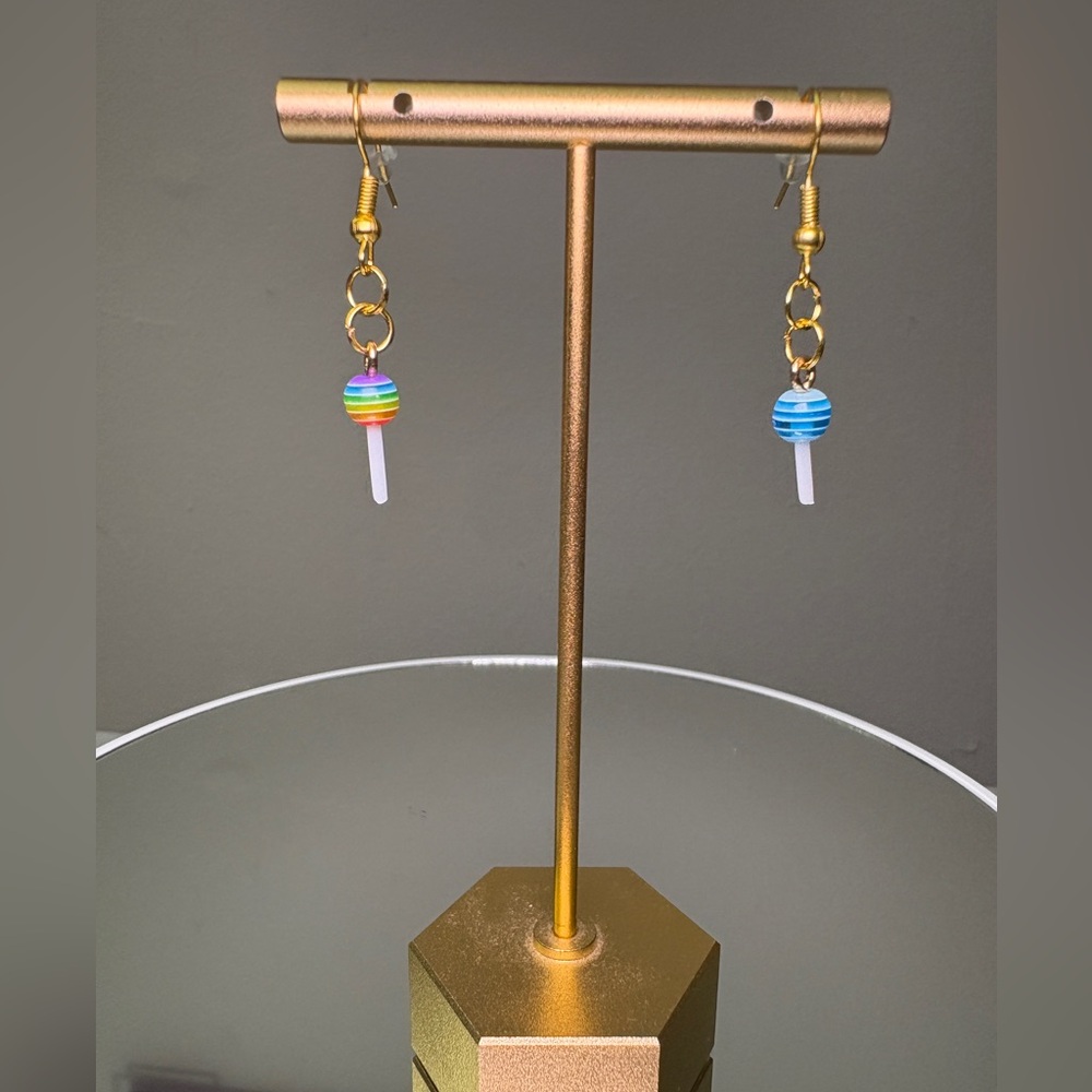 Handcrafted Mini Lollipop Mismatched Earrings NWT (Made by me!!)